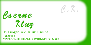 cserne kluz business card